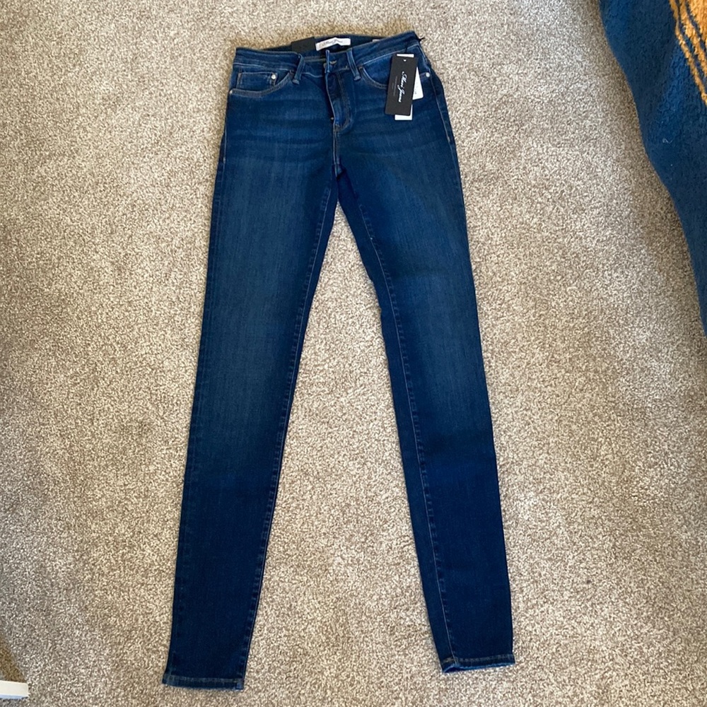 Mavi Denim Alissa High-Rise, Super-Skinny Dark Supersoft 36” Inseam Jeans